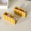 Tape Dispenser Cute Building Block Shape Easy Cutting Desk Tape Holder For School Office Study Room Yellow
