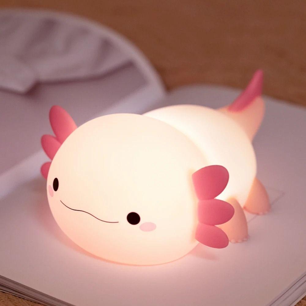 

Cute Axolotl Night Light Silicone USB Rechargeable Table Lamp Fashion Nursery Sleeping Lamp