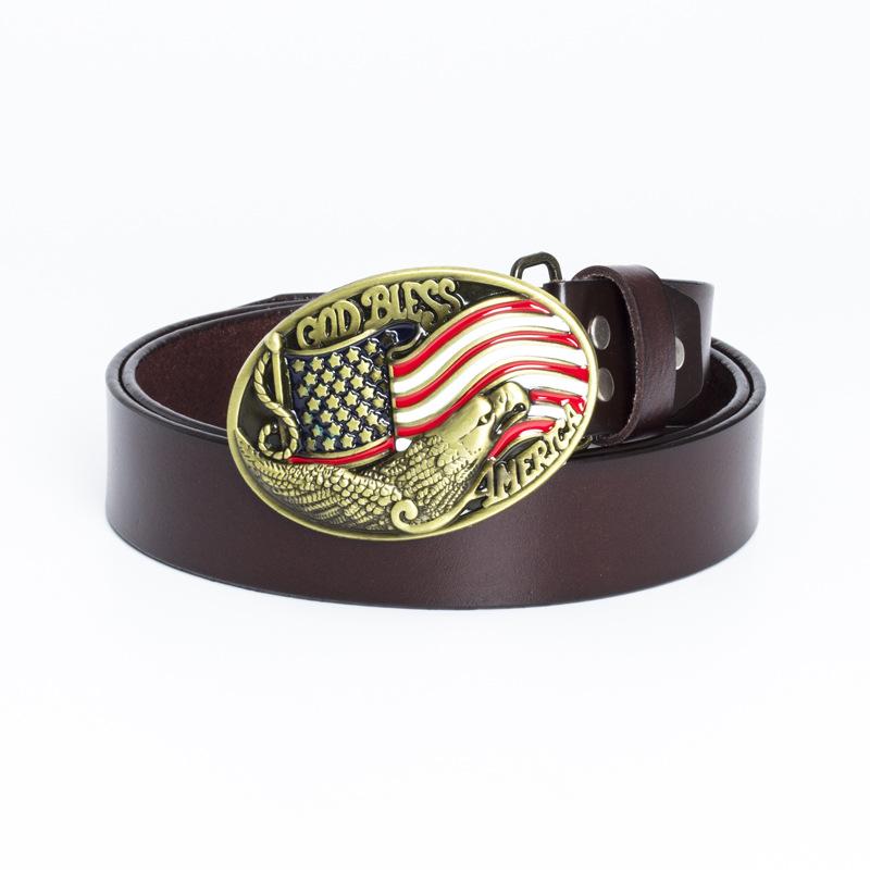 Bronz Nokta Boya Kartal Tokalı Kemer Amerikan Bayrağı Moda Bayrağı Kemer