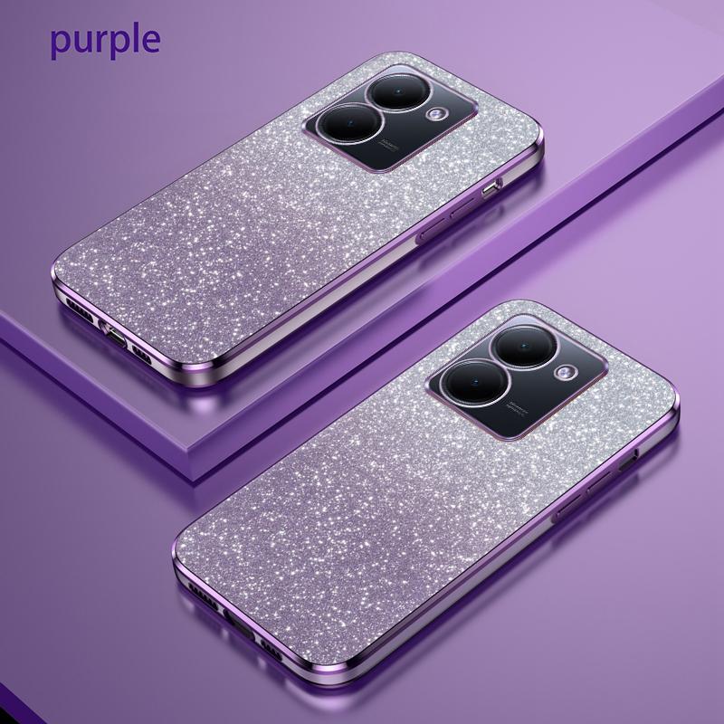 For VIVO Y27 5G Y36 Luxury Electroplated Glitter Phone Case For Vivo Y27 5G Case Shockproof Clear Soft Back Protective Cover