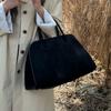 Vintage Faux Suede Women Handbag Large Capacity Winter Fashi Brand Designer Female Shoulder Bag Ladies Big Totes
