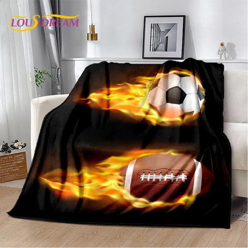 American Football Rugby Soft Plush Blanket,Flannel Blanket Throw Blanket for Living Room Bedroom Bed Sofa Picnic Cover Kids Warm