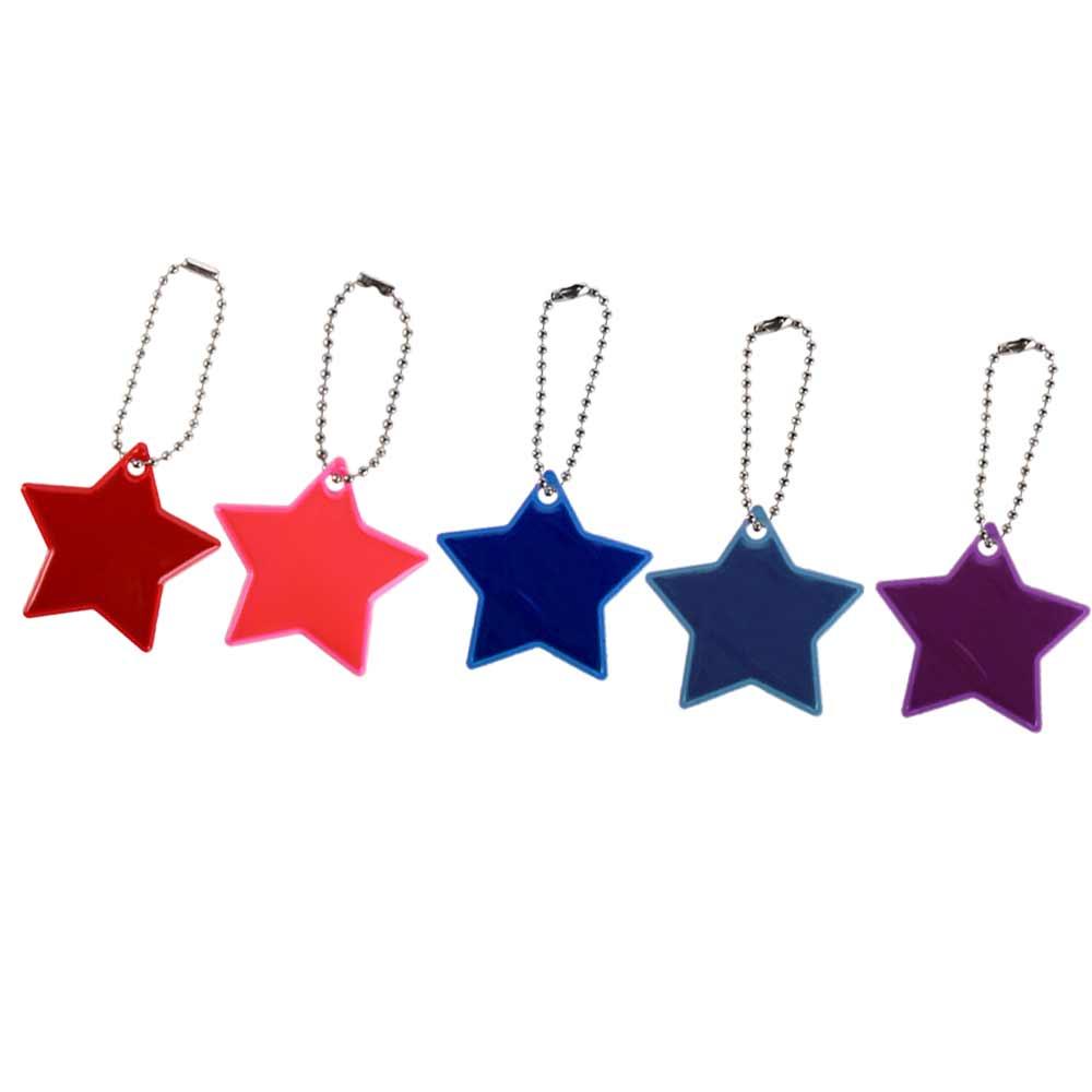 Night Traffic Safety Reflector Star Reflective Pendant Reflector Keyrings Reflective Bag Pendant