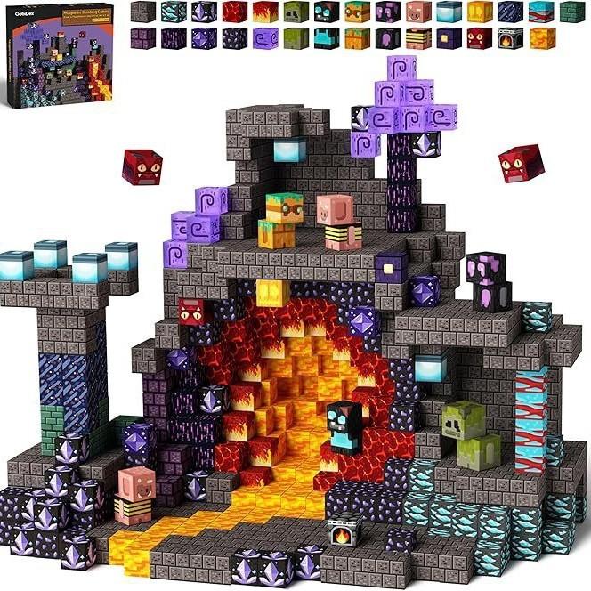Minecraft Magnetic Building Blocks Set For Kids With Diy Assembly And Brain Development