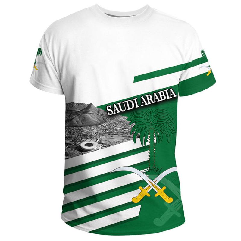 Saudi Arabia Flag 3D Print T-shirt For Men SA Saudi Arabian Jersey Tee Shirts Summer Fashion Casual Boys Fitness Oversized Tops