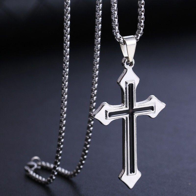 Trendy Men's Cross Necklace: Light Luxury Hip Hop Style