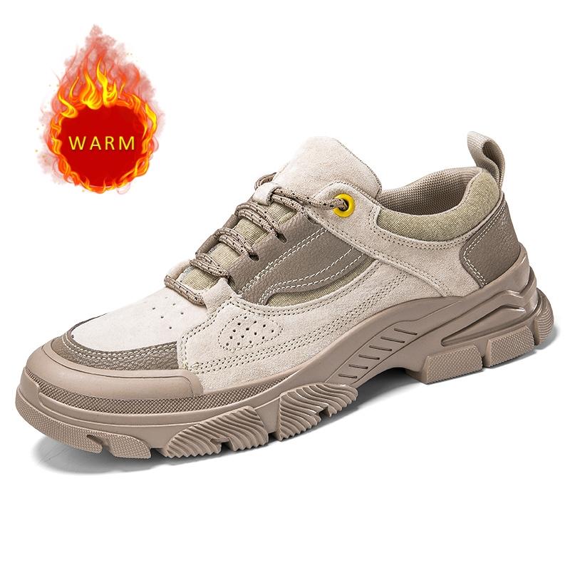 High Quality Brand Men's Outdoor Hiking Shoes Anti Slip Thick Soled Men's Trendy Sports Shoes Winter Cotton Shoes Free Delivery