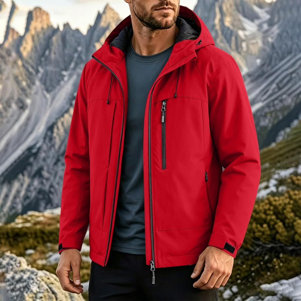 Herren Winter Thermalkotton Jacke Winddicht Freizeitmantel für Wandern und Bergsteigen