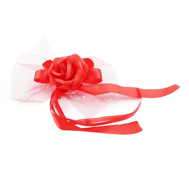 Wedding Car Door Handle Flowers DIY Artificial Cars Rearview Mirror Bouquet Flower Bowknot Ribbon Decors Automotive Accessories