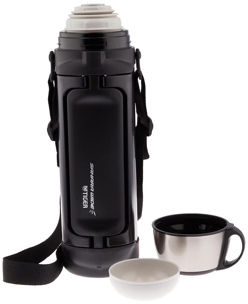 Tiger Thermos Tiger Water Bottle with 2000ml Large Stainless Steel Vacuum Insulated Heat Cold Clear Stainless Steel (TIGER) Cup, Capacity, Bottle,