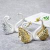 2 Peças Ornamento Escultura Cisne do Amor, Mini Boneca Decoração Bolo de Casamento, Estátua Presente Casa Carro