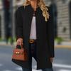 Women S Casual Stand Collar Mid Length Woolen Coat For Daily Wear