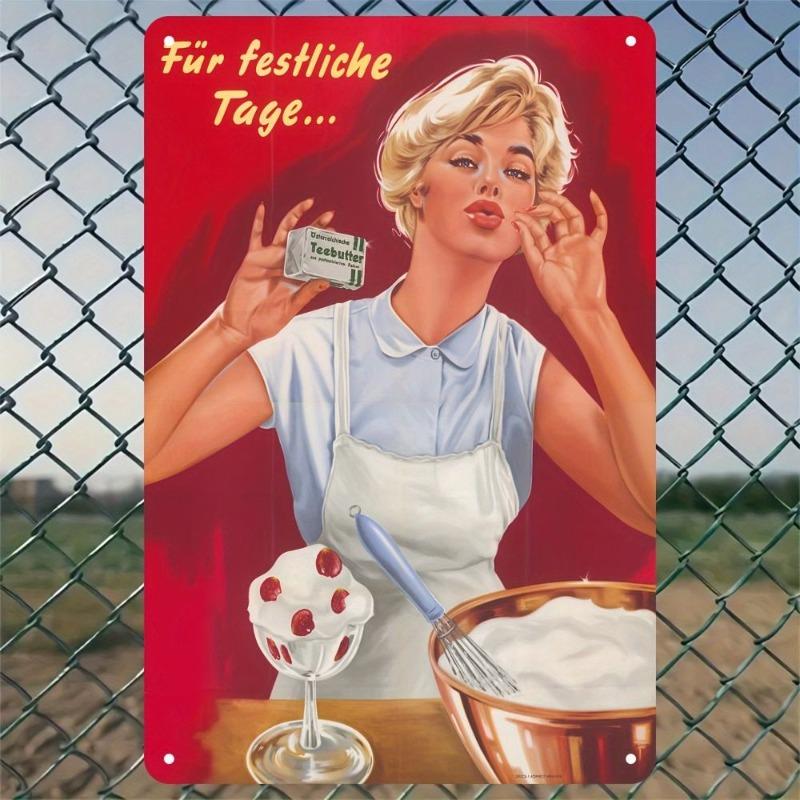 Pin-Up Girls Tin Sign, Retro Metal Wall Art