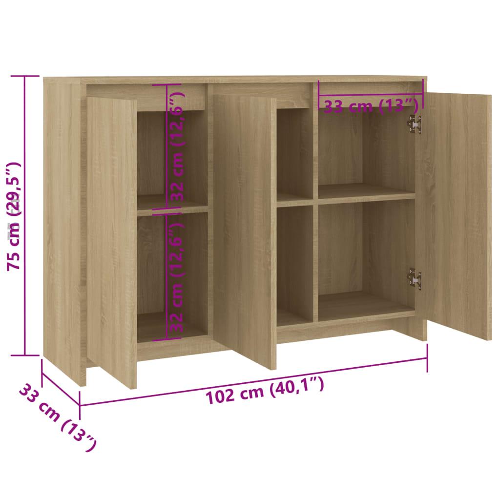 Vidaxl Szafka, Dąb Sonoma, 102X33X75 Cm, Materiał Drewnopochodny