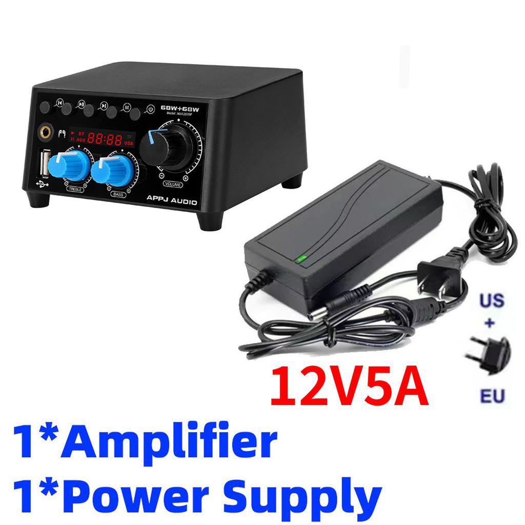 

Ma12070 Мини Цифровой Усилитель Мощности Hi-Fi Стерео 2.0 Bluetooth 5.3 68 Вт + 68 Вт Домашнее Аудио Регулировка Басов и Высоких Частот с PC USB