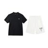 Plain Simple Lightweight Comfortable Versatile Short Sleeve Polo Shirt Casual Sports Suit Unisex Suit Black White YPLV049-2+AKST593-7