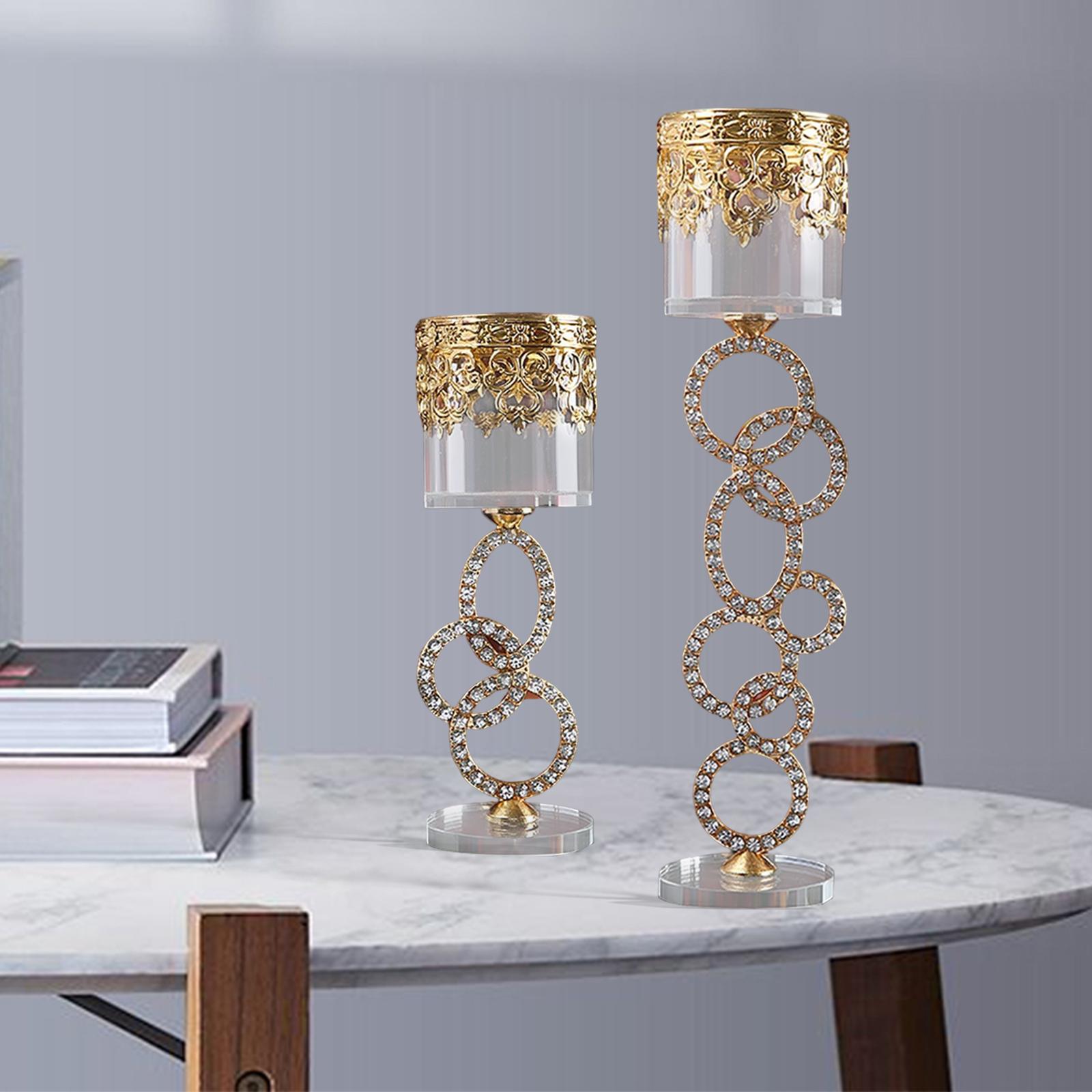 Cylinder Crystal Candlestick Candle Holders Tea Light Holder for 18cm