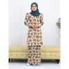 Summer New Irregular Graphic Gradient Print Fashion Long Gradient Modern Kulang Pahang Ladies Casual Muslim Suit Comfortable Ladies Two Piece Suit