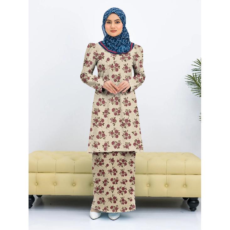 Summer New Irregular Graphic Gradient Print Fashion Long Gradient Modern Kulang Pahang Ladies Casual Muslim Suit Comfortable Ladies Two Piece Suit