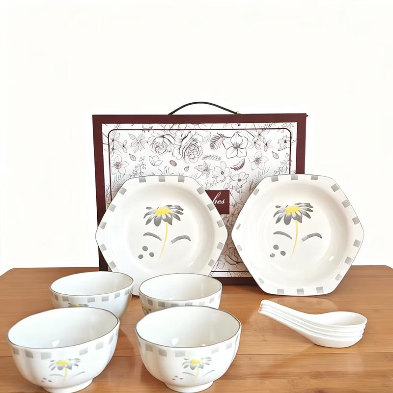 Lufenglai Floral Hexagonal Dinnerware Set (10-Piece)