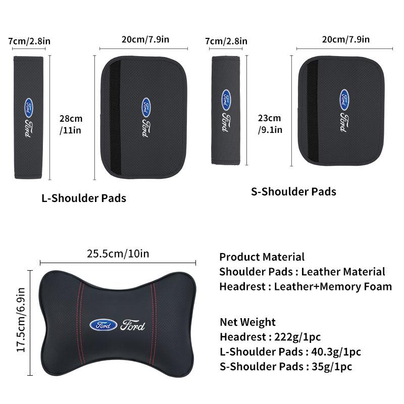For Ford 1Set Car Seat Headrest Pillow With Seat Belt Shoulder Pad Cover Escort KA Flex Everest KA Expedition Falcon Fusion