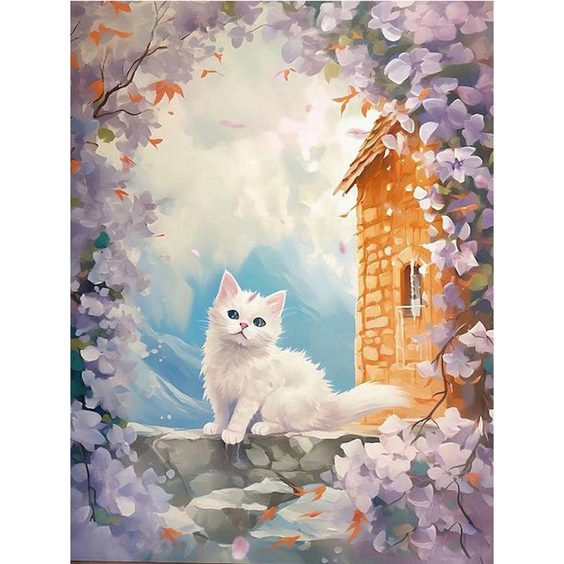 

GATYZTORY Frame Painting By Numbers For Adults Flower Cat Animal Picture By Numbers Starter Kits Handwork For Home Wall Art Gift 20x30cm No Frame светло-серый
