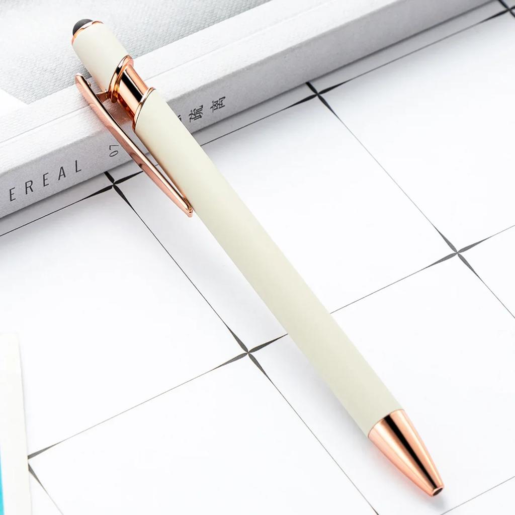 20-200 pens Wholesale Metal Ballpoint Pen Touch Screen Pen Office School Advertising Pen Custom Logo Text Laser Engraving