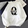 King Queen Print Women Hoodie Autumn Winter Long Sleeve with Pocket Pullover Home Outdoor Soft Comfortable Warm Women Sweatshirt