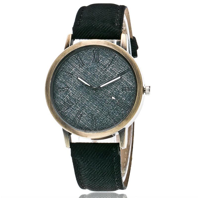 Men's VintaeWatch Men's Bronze Watch Scale Denim Strap Quartz Watch