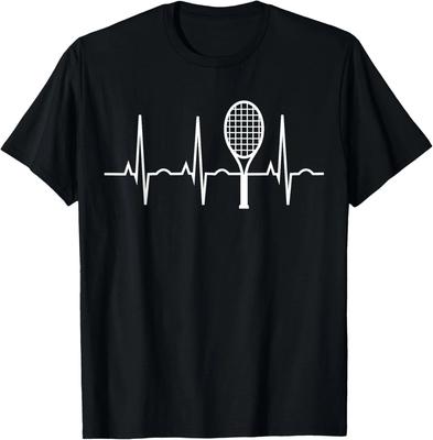 Maglia Cuore Battito Amanti del Tennis Regalo per Giocatori di Tennis T-Shirt Unisex