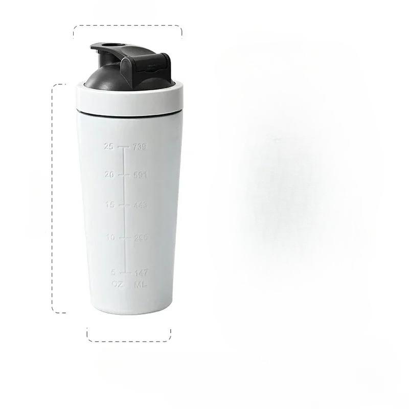 Stainless Steel Protein Powder Shaker Bottle with Steel Ball and Scale Leak Proof Gym Fitness Sport Whey Shakes Cup