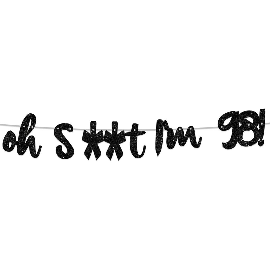 Oh I’m 30! Banner Backdrop Glitter Black Hallo Thirty Cheers to 30 Years Old Theme Decor for Man Woman Happy 30th Birthday Party Photo Studio Prop