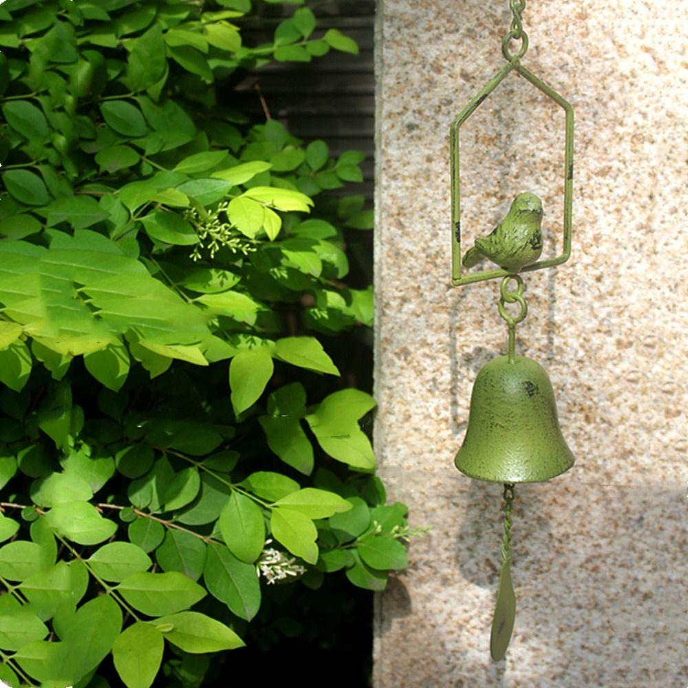 

Vintage Wind Chime Creative Landscape Bell Blessing Metal Pendant Home жовтий
