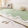 French Cream Wind Cooling Sofa Cushion  New Straight Row One-Piece Combination Sofa Seat Cushion Fixed Cover