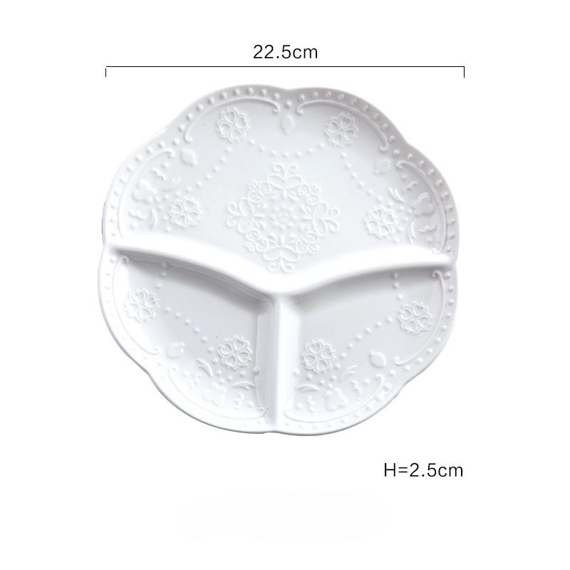 Children's Ceramic Butterfly Divided Plate, Home Breakfast Plate, Japanese Dumpling Plate, Creative Dried Fruit Dinner Plates