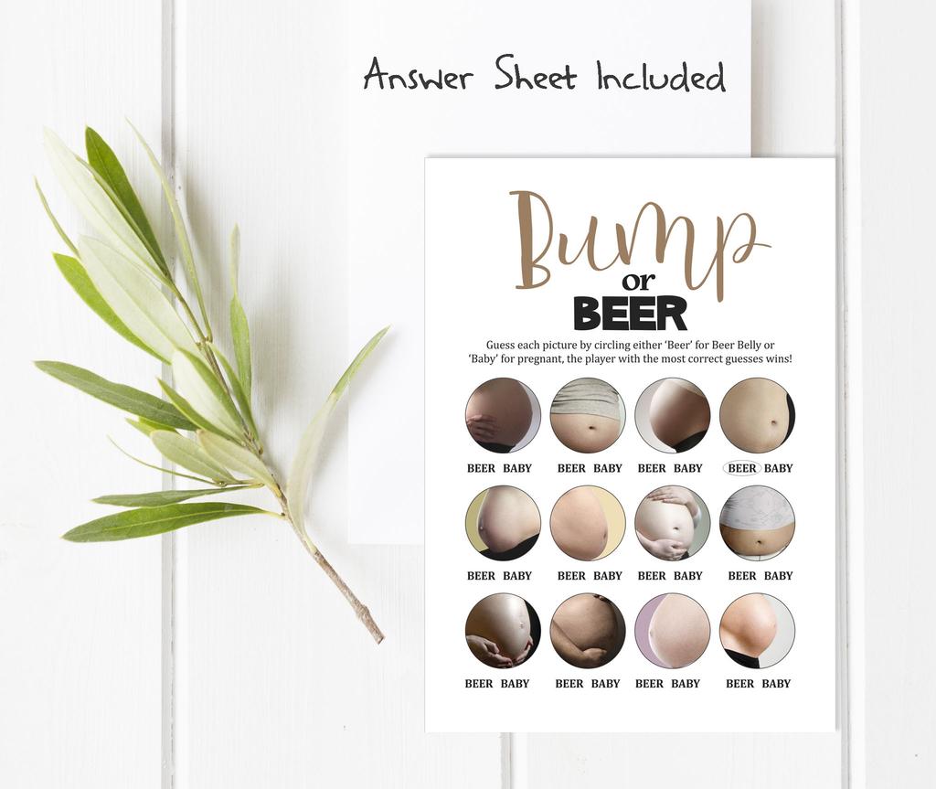 Inkdotpot Bump Or Beer Game Baby Shower Game Cards Party Supplies Activity Cards Baby Shower Gender Neutral Games Its A Boy Or