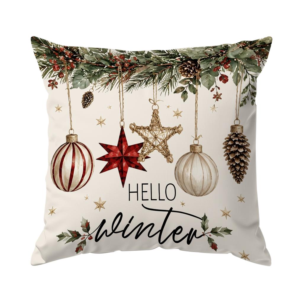 Striped Merry Christmas Theme Cushions Pillowcase Polyester Cushion Cover Throw Pillow Pillowcover Home Car Sofa Decor