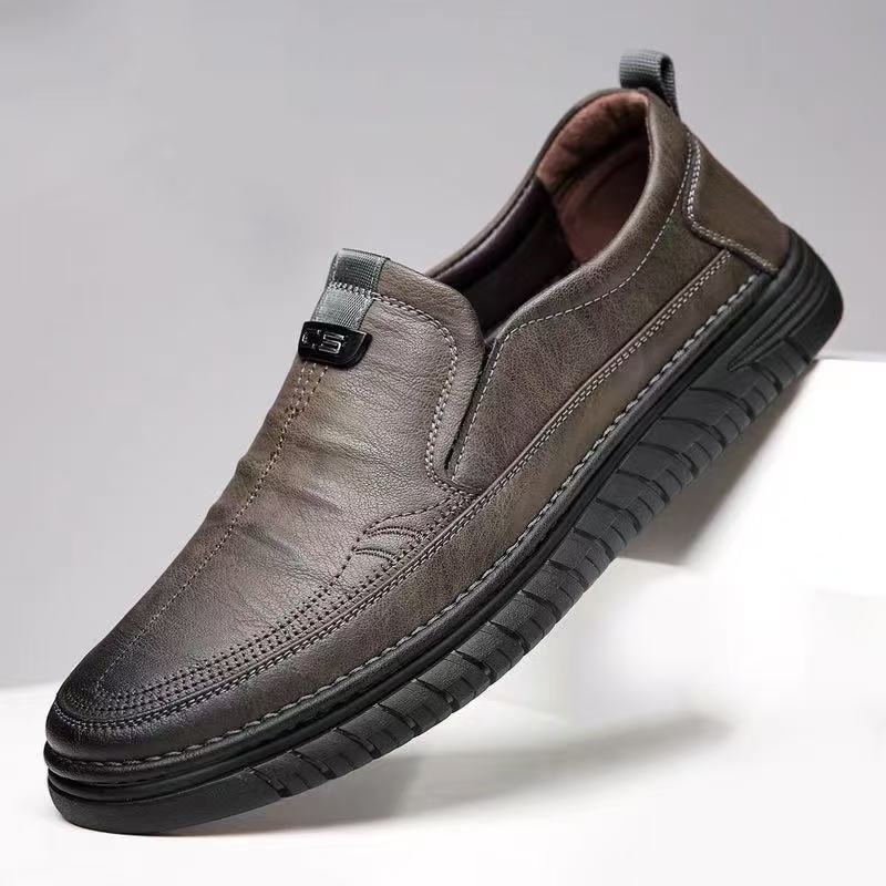 New Sporty and Casual Men's Shoes, Fashionable Lightweight Leather Shoes for Men