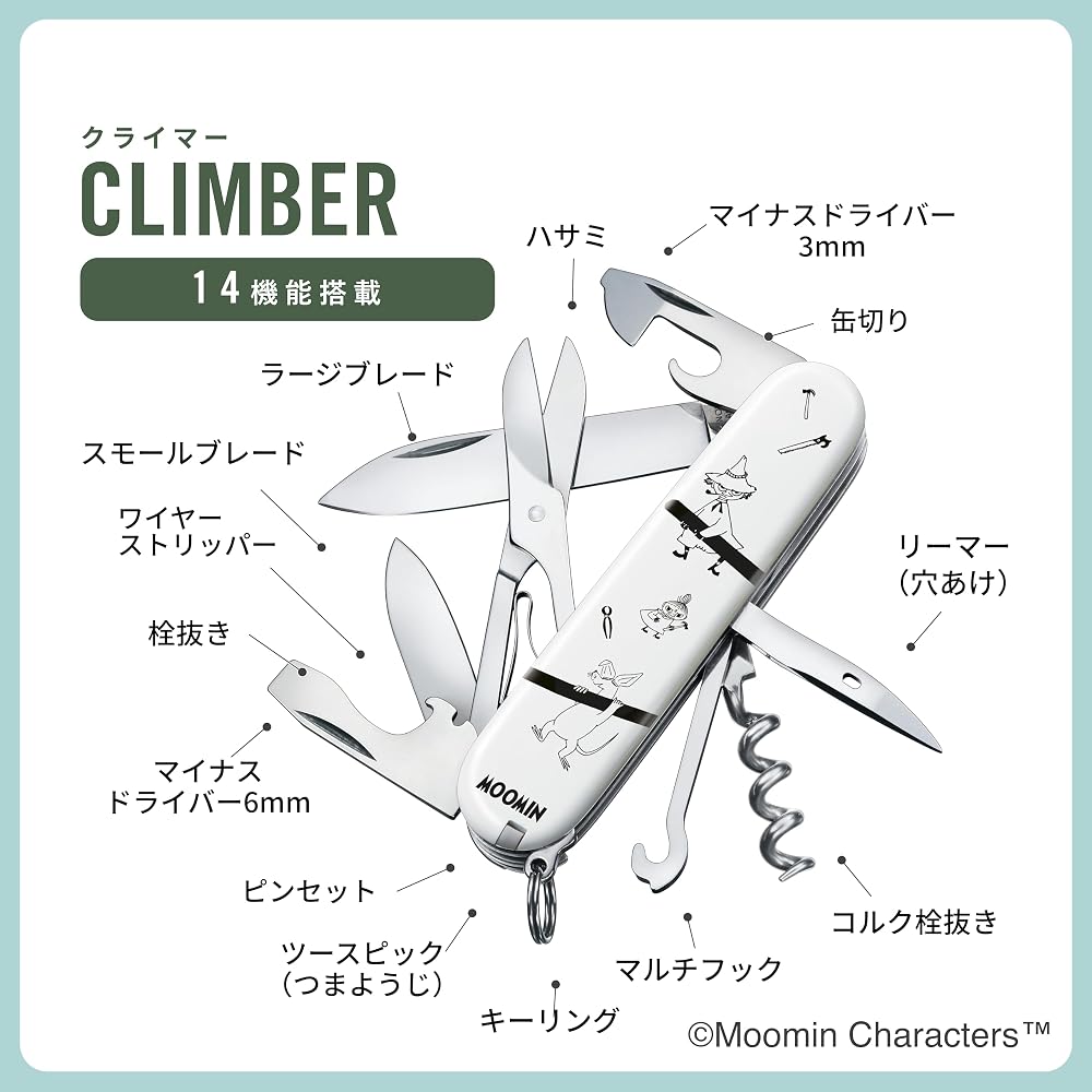 Victorinox Moomin Carpenter Climber Swiss Army Knife 14 Functions Multi-Tool Red 1.3703.7-X14