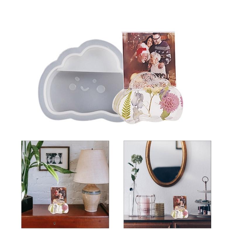 Naamkaarthouder Siliconen Mal Hars Halve Cirkel Bloemen Wolken Regenboog Zeshoek Hartvormige Mallen Doe-het-zelf Ornament