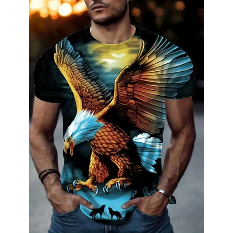 Fun Cartoon Beer Cup 3D Printed Men s Short-sleeved T-shirt, European and American Trendy Brand Casual Round Neck Top Cross-border S