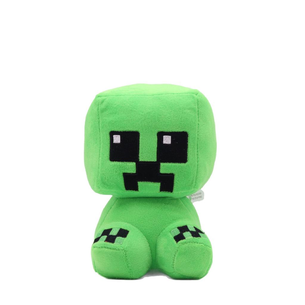 Pixel-Style Plush Toy Set – Block Character Stuffed Animals Mini Collection for Gaming Fans Kids Room Decor
