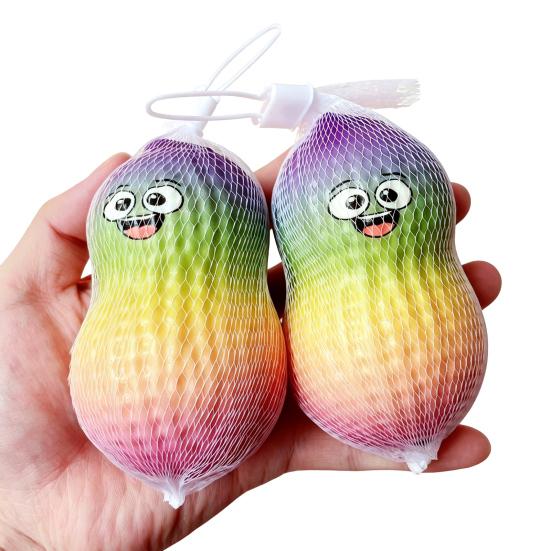 Jouet à presser cacahuète factice Dessin animé Jouet anti-stress Montée lente Simulation Boule de relaxation Fidget pour Enfants Adultes Anxiété