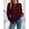2025 Herbst Winter Lässig Color Block Polka Dot Langarm Pullover Damenmode