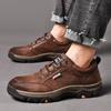 Casual Shoes Men's Spring New Low-top Lace-up Hiking Shoes British Business Leather Shoes Men's