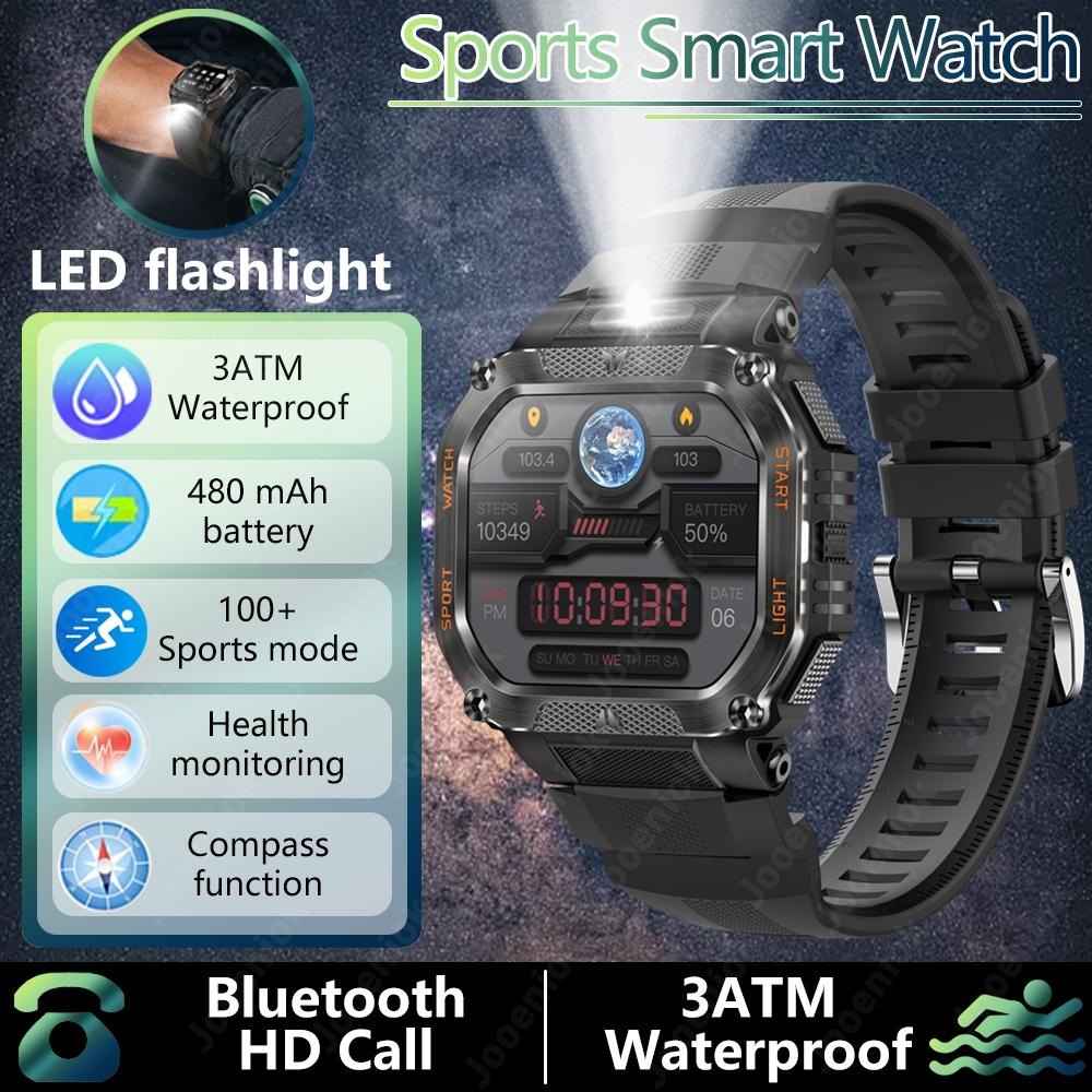 New 100+Sport Mode SmartWatch Men Health Monitoring High Brightness Flashlight 30 Meter Depth Waterproof Smart Watch Men