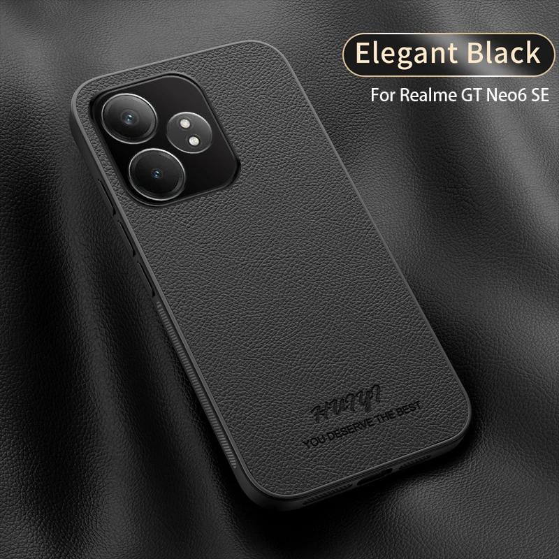Luxury Business Leather Soft Frame Magnetic Cover For Realme GT 6 GT6 GT 6T GT6T Neo6 SE Neo 6 SE Phone Cases Capa