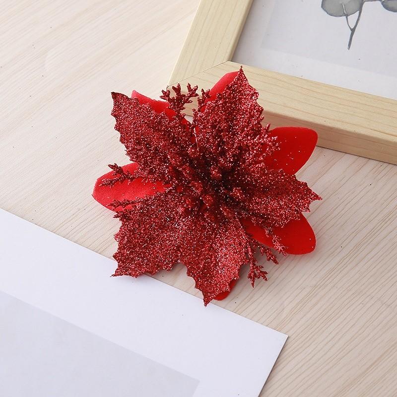 Decorations Christmas Floral With Plastic And Glitter Finish Festive Tree Decor