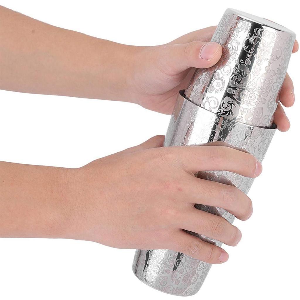 M-Modern-Cocktail Shaker Boston Shaker 304 Stainless Steel Barra De Ferramentas Creative Engraving Design Boston Cocktail Shaker