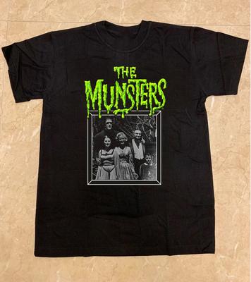 RARE Chemise Noire en Coton The Munsters Taille Complète S-5XL Unisexe HS277 T-shirt Unisexe